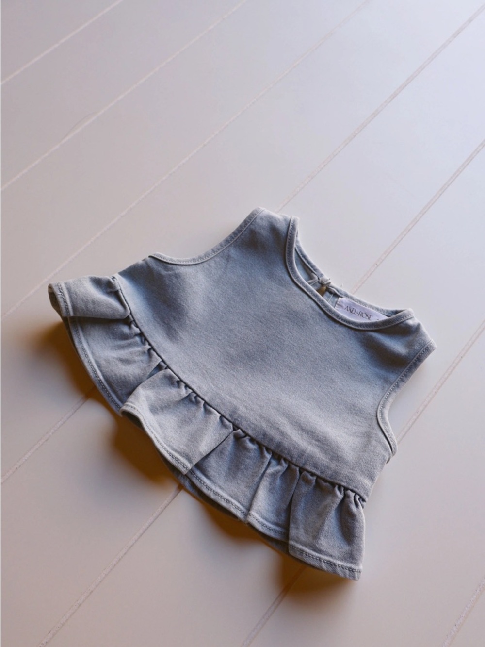 Girls’ Denim Ruffle Tank Top